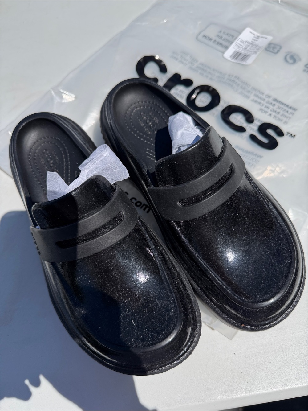 CROCS Black Classic Penny Loafer Clogs
